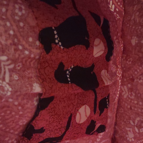 Paisley Red Black Lab Dog Print hand stitched bag - Picture 4 of 5